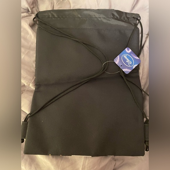 NWT! Black Gold & Silver Disney Mickey Mouse Drawstring Bag Park Backpack - Picture 5 of 7